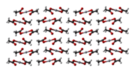 Ball-and-stick model of part of the crystal structure of mercury(II) acetate