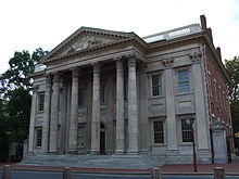 Picture of a building with columns.