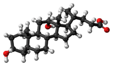 Ball-and-stick model of deoxycholic acid