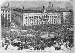 La Puerta del Sol en la mañana del 29 de septiembre de 1868, de Urrabieta.jpg