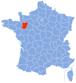Location of Mayenne in France