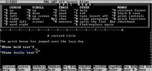 Wordstar running under MS-DOS