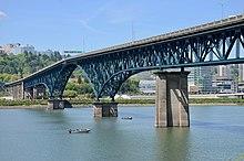 Ross Island Bridge from SE, from Springwater Corridor Trail (2019).jpg
