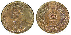 Canada Newfoundland George V 1 Cent 1936.jpg