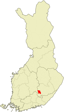 Location of Hirvensalmi in Finland