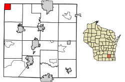 Location of Waterloo in Jefferson County, Wisconsin.