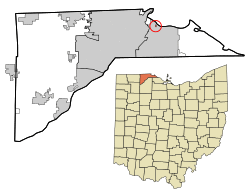 Location in Lucas County and the state of Ohio.