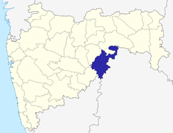 Location of Nanded district in Maharashtra