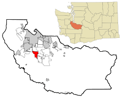 Location of Spanaway, Washington