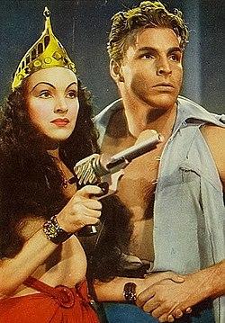 Priscilla Lawson and Buster Crabbe as Princess Aura and Flash Gordon (1936).jpg
