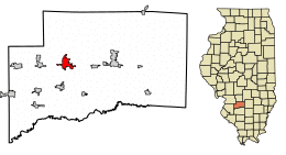 Location of Breese in Clinton County, Illinois.