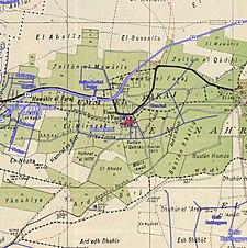Historical map series for the area of Umm al-Faraj (1940s with modern overlay).jpg