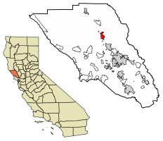 Location of Healdsburg in Sonoma County, California
