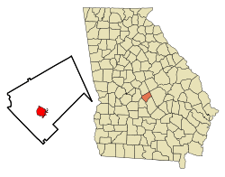Location in Bleckley County and the state of Georgia