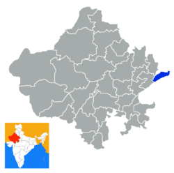 Location of Dholpur district in Rajasthan