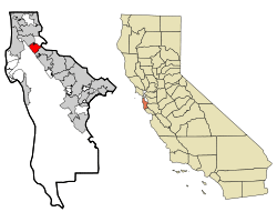 Location in San Mateo County and the state of California