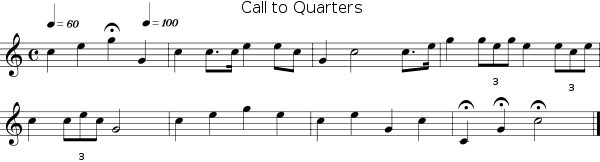 Call to Quarters score