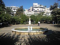 Kypseli Square with Kanaris Statue in 2013