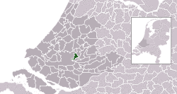 Highlighted position of Capelle aan den IJssel in a municipal map of South Holland