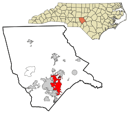 Location in Moore County and the state of North Carolina.