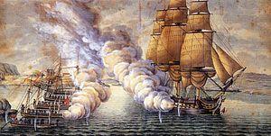 Gunboat battle near Alvøen Norway.jpg