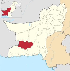 Map of Balochistan with Panjgur District highlighted