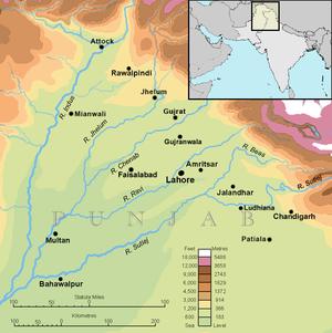 Punjab map (topographic) with cities.png