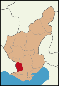 Location of Seyhan within Adana Province.