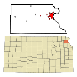 Location within Atchison County and Kansas