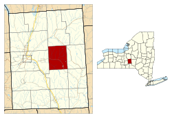 Location within Cortland County and New York