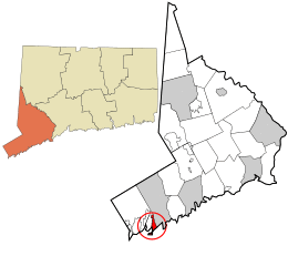 Location in Fairfield County and the state of Connecticut.