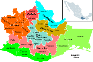 Oaxaca regions and districts: Sierra Norte to Northeast
