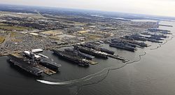 9 Flattops at Norfolk naval base, December 20, 2012.jpg
