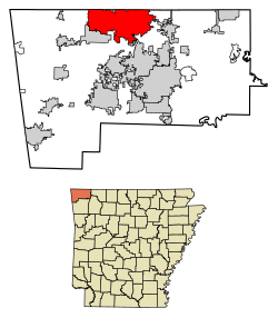 Location of Bella Vista in Benton County, Arkansas