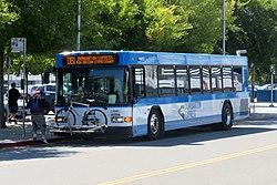 Dumbarton Express bus at Union City station, July 2018.JPG