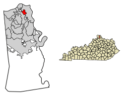 Location within Kenton County and Kentucky