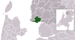Highlighted position of Gaasterlân-Sleat in a municipal map of Friesland