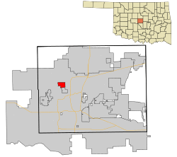 Location in Oklahoma County and the state of Oklahoma.