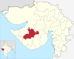 Location of district in Gujarat