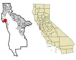 Location in San Mateo County and the state of California