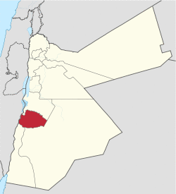 Location of Tafilah Governorate