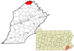 Location in Chester County and the state of Pennsylvania.