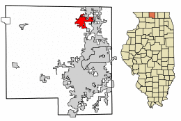 Location of Rockton in Winnebago County, Illinois.