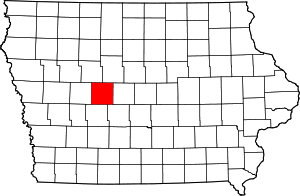 Map of Iowa highlighting Greene County
