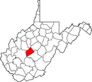 Map of West Virginia highlighting Clay County