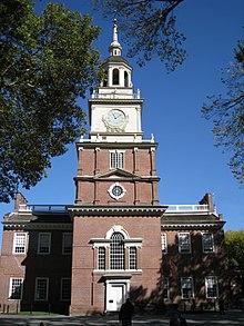 Independence Hall Clocktower in Philadelphia.jpg