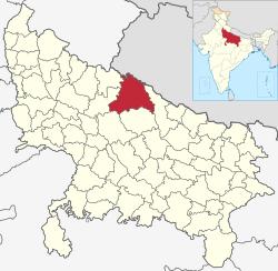 Location of Lakhimpur Kheri district in Uttar Pradesh