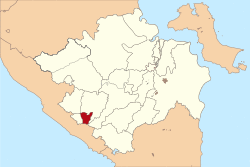 Location within South Sumatra