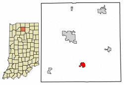 Location of Argos in Marshall County, Indiana.