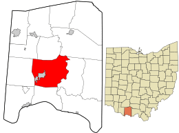 Location in Adams County and the state of Ohio.